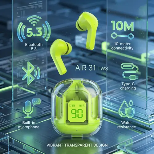 Air 31 Tws Transparent Earbuds