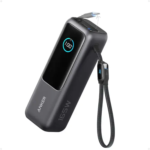 Anker Power Bank 25000 Mah 165w With Built In And Retractable Cables