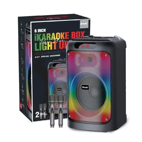 Brodu Bts 2102 Portable Bluetooth Speaker With 2 Wireless Mic