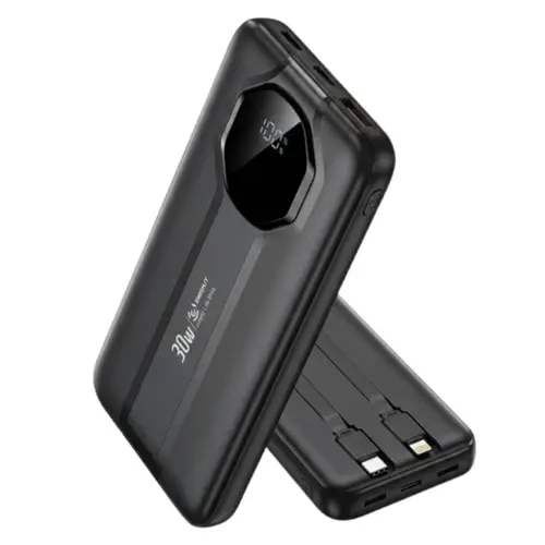 Bt 287 Premium 10000mah 30w Power Bank With Built In Cables Digital Display