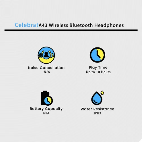 Celebrat A43 Wireless Bluetooth Headphones image 3