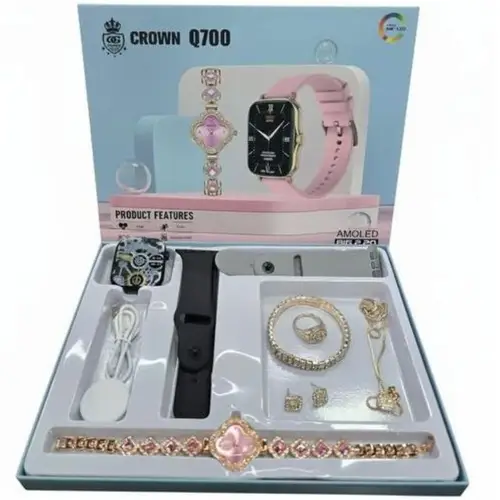Crown Q700 Ladies Smart Watch With Jewellery Set image 2