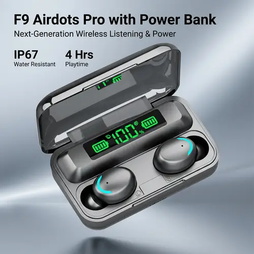 F9 Airdots Pro With Power Bank