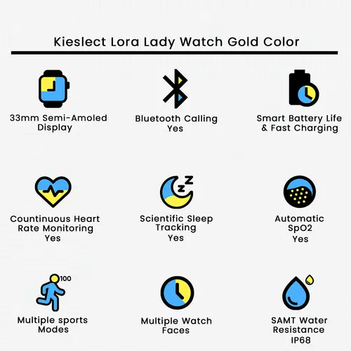 Kieslect Lora Lady Watch Gold Color image 3