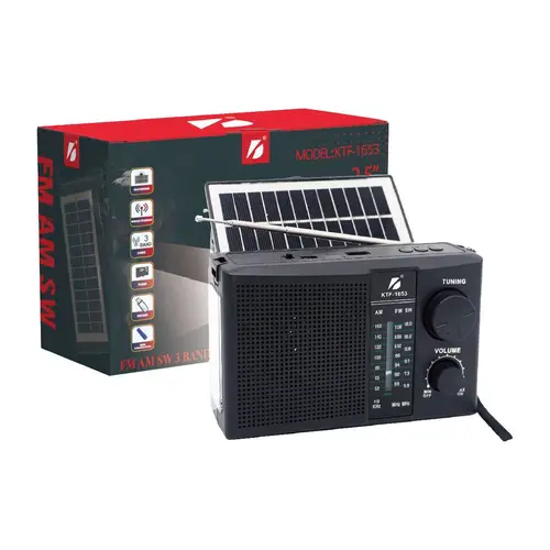 Kts Solar Power Bank Speaker Wireless Radio Ktf 1653