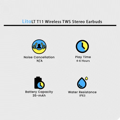 Lito Lt T11 Wireless Tws Stereo Earbuds image 3