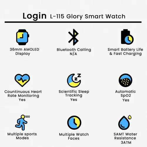 Login L 115 Glory Smart Watch image 3