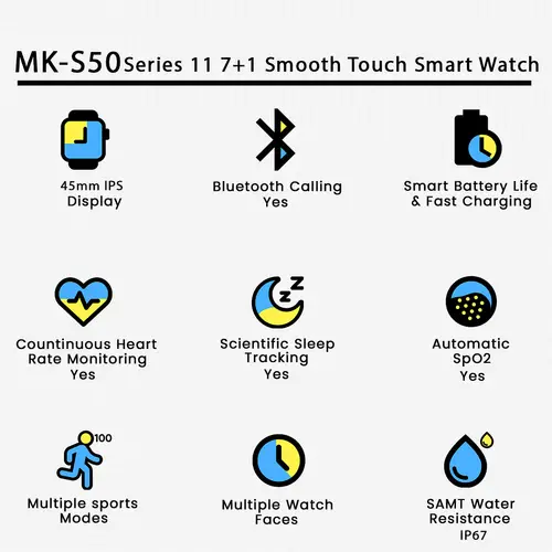 Mk S50 Series 11 7 1 Smooth Touch Smart Watch image 3