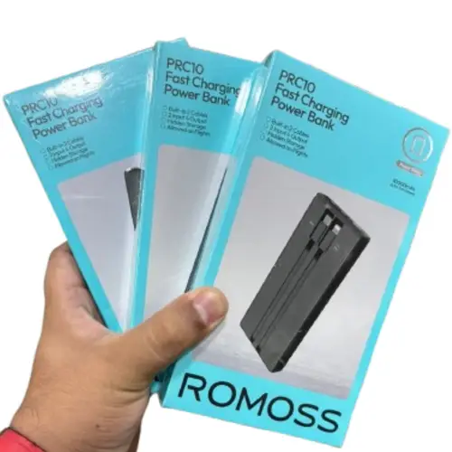 Romoss Prc10 10000mah 22 5w Built In Cables Slim Design Fast Charging Power Bank
