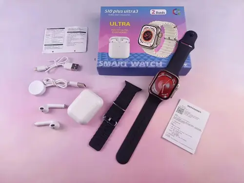 S10 Plus Ultra 3 2 In 1 Double Straps Smart Watch image 4