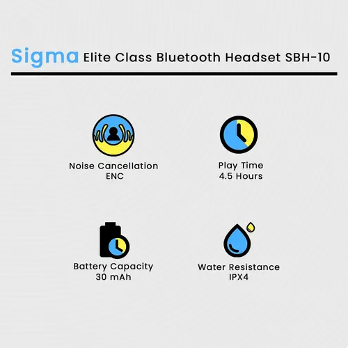 Sigma Elite Class Bluetooth Headset Sbh 10 image 3