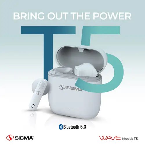 Sigma Wireless Earbuds Wave T5 Tws
