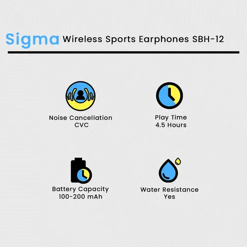 Sigma Wireless Sports Earphones Sbh 12 image 3