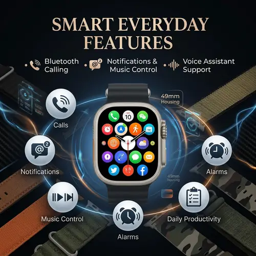 Ultra Smart Watch With 10 Straps