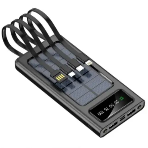 Urpin P22 Solar Power Bank 4 Charging Cables 10000mah