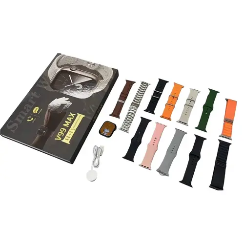 V99 Max Smart Watch With 12 Straps