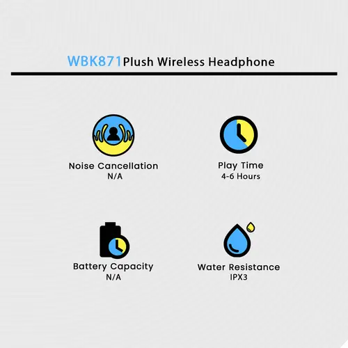 Wbk871 Plush Wireless Headphone image 3
