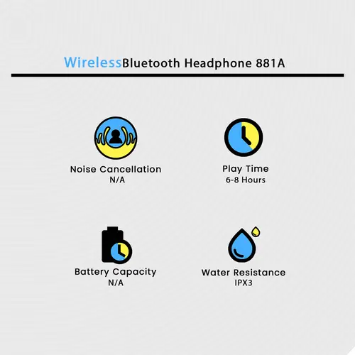 Wireless Bluetooth Headphone 881a image 3