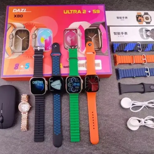 X80 Dials Ultra2 S9 Smartwatch With 8 Straps